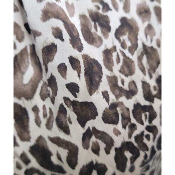 Ann Taylor Sleeveless Animal Print Blouse High Pleated Neck 100% Silk size PM - Picture 4 of 9